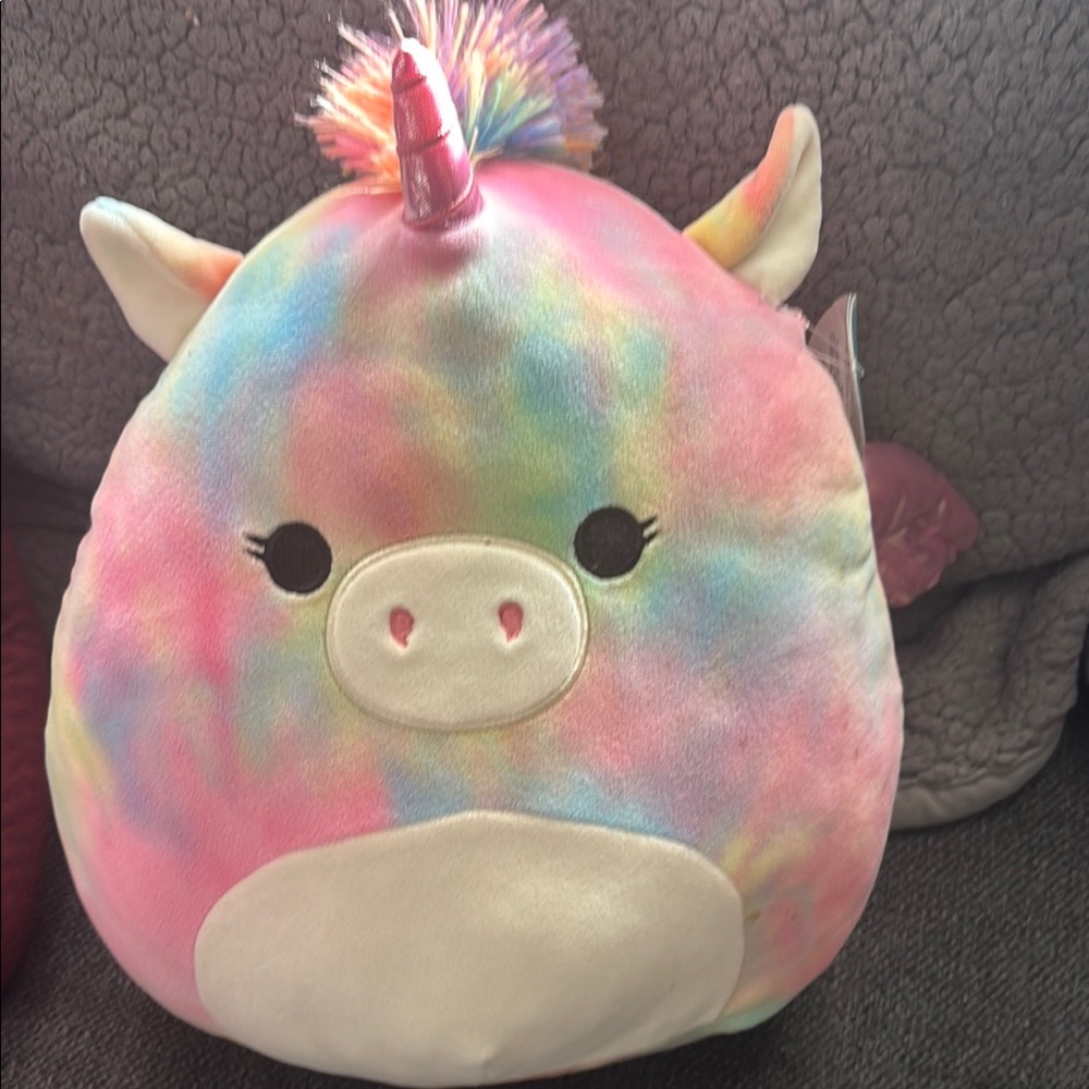 Squishmallows Pink and Blue Plush Toy with Round Body